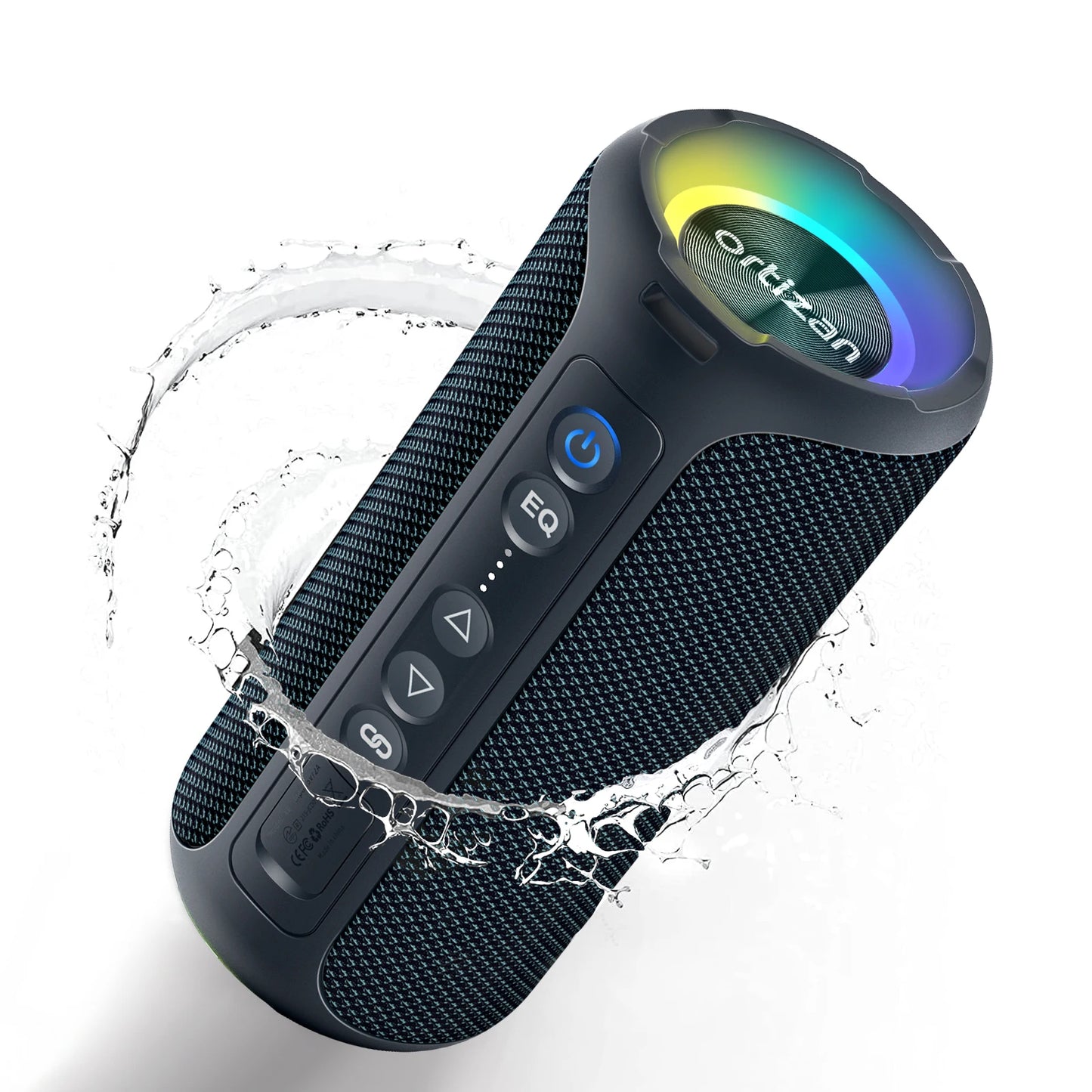 Enceinte Portable Bluetooth 5.3 sans Fil avec Bass Puissantes, Étanche IPX7, Subwoofer à 360