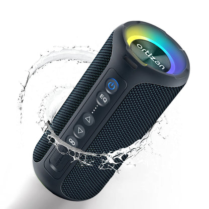 Enceinte Portable Bluetooth 5.3 sans Fil avec Bass Puissantes, Étanche IPX7, Subwoofer à 360