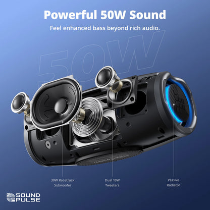 Haut-parleur Bluetooth portable, basses puissantes et aigus