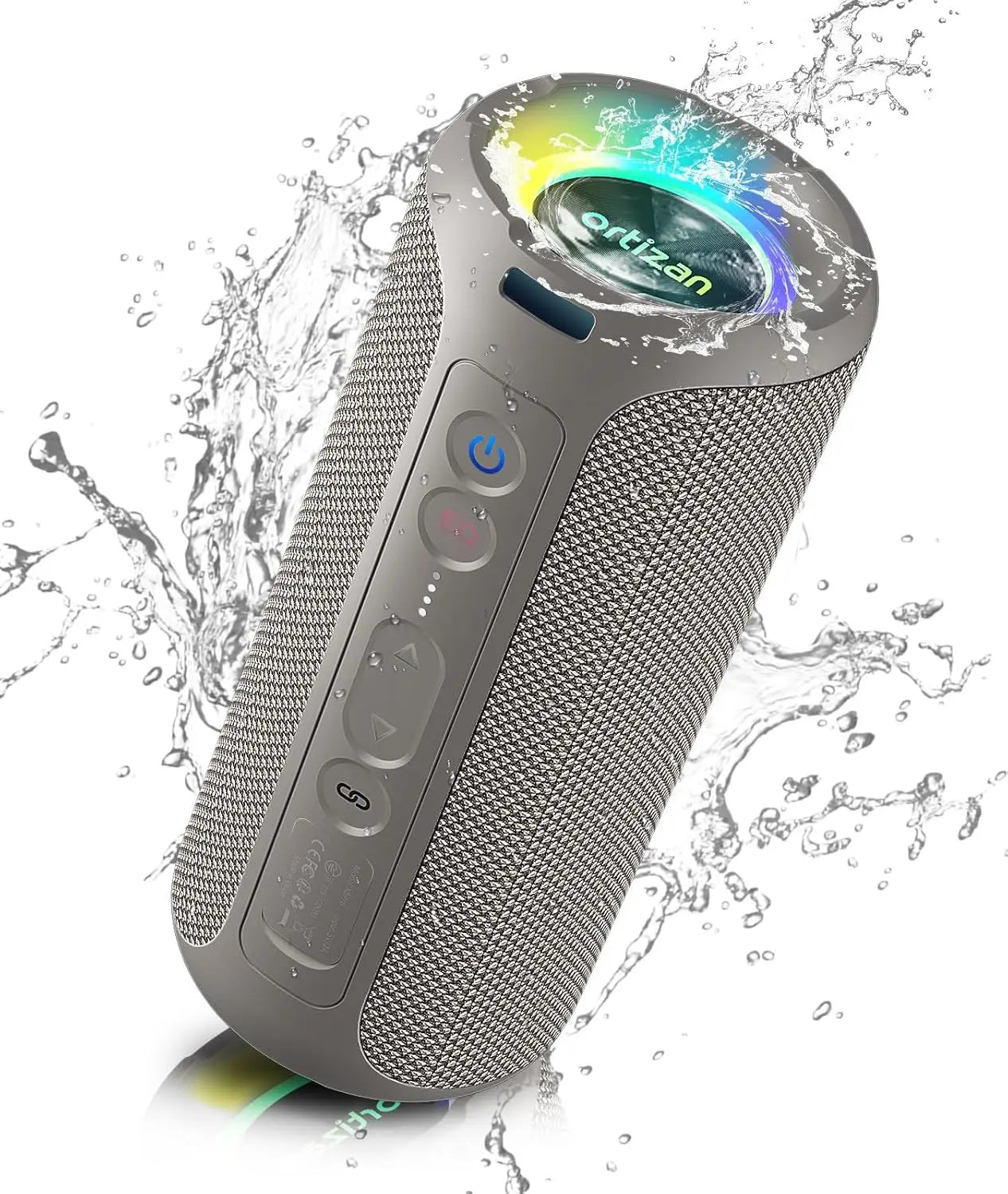 Enceinte Portable Bluetooth 5.3 sans Fil avec Bass Puissantes, Étanche IPX7, Subwoofer à 360