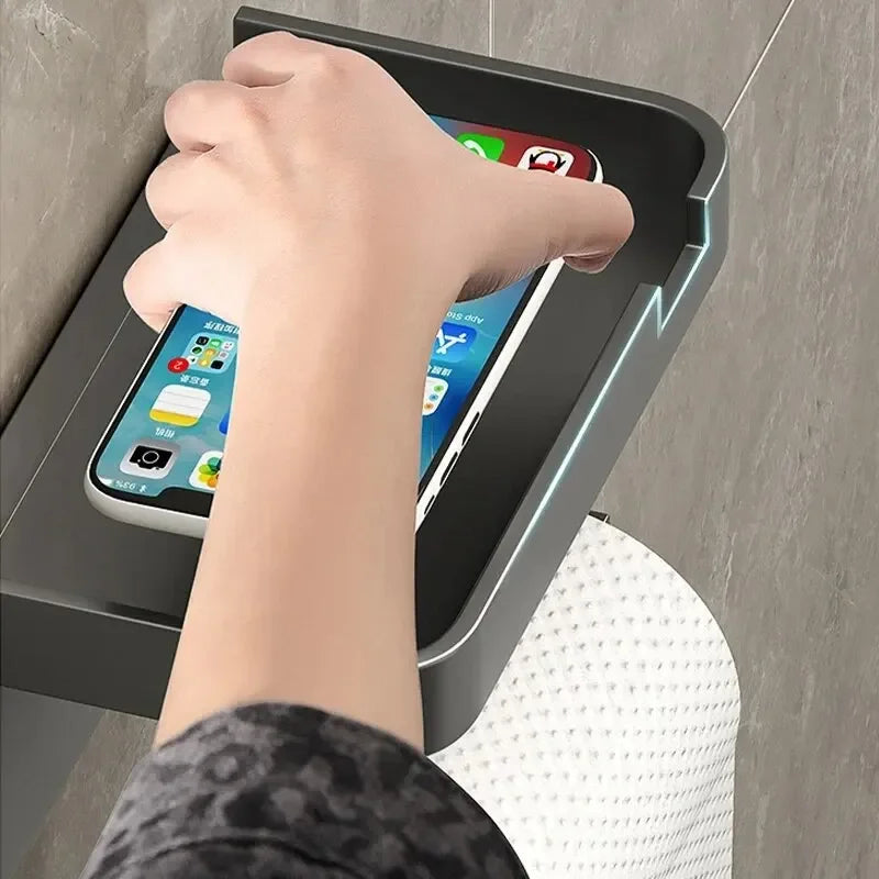 Porte papier toilette avec bac